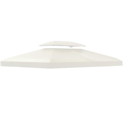 Outsunny Copertura per Gazebo da Giardino Tetto Sostitutivo Anti-UV Impermeabile in Poliestere 3x4m Beige