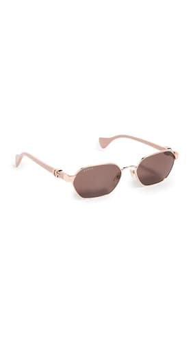 Gucci Mini lentes de sol para correr para mujer, Rosado, talla única