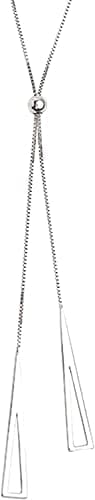 Upxiang Collana Triangolo Geometrico di Lusso in Argento Sterling 925 per Gioielli da Donna con Ciondolo Lungo Regolabile Collana a Catena clavicola