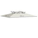 Outsunny Techo de Repuesto 4x3 m para Cenador de Jardín Toldo para Pérgola Recambio con Doble Techos y 8 Orificios de Drenaje Impermeable Anti-UV Beige - 7