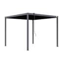 PRIMEYARD Pergola 3x3 m Pfosten und Lamellendach aus Stahl - anthrazitfarbene Terrassenüberdachung - 1