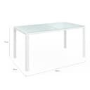 IDMarket – Salón de jardín Madrid Mesa 150 CM y 6 sillas apilables blanco y beige - 5
