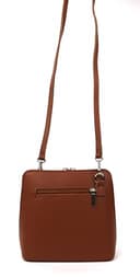 Lusso in pelle Genuine Italian Suede Front & Leather Back Handbag Crossbody Shoulder Bag with Detachable Strap (Tan) - 6