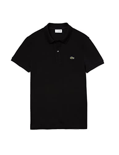 Lacoste Herren Polo-Shirt Kurzarm PH4012, Männer Polo-Hemd,2 Knopf,Slim Fit,Schwarz,6