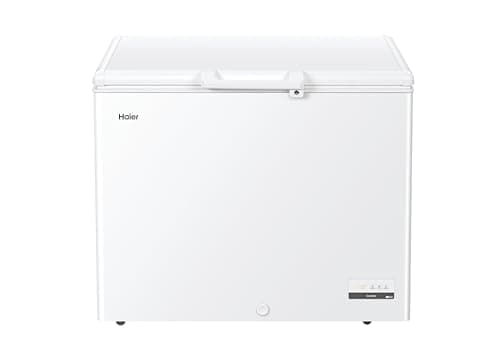 Haier Freestanding Chest Freezer, 300L Capacity, E Class, Antibacterial & Anti-Mould Door Gasket, LED Light, Suitable for Outbuildings and Garages, White, 111x62x84.5 cm – HCE301E