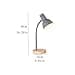Industrial Table Lamp with Wooden Base Adjustable Farmhouse Desk Light for Bedroom Office & Living Room Gray Reading Nightstand Lamp - Modern & Stylish Design - 2