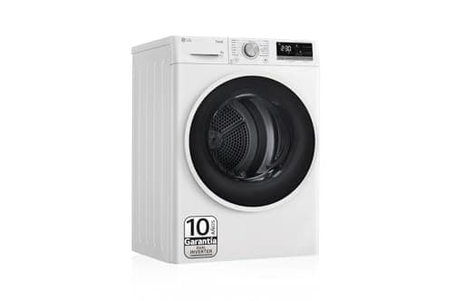 LG RH90V5AV6N - Asciugatrice per vestiti, 9 kg, pompa di calore a doppio inverter, carico frontale, classe A++, serie 500 bianca