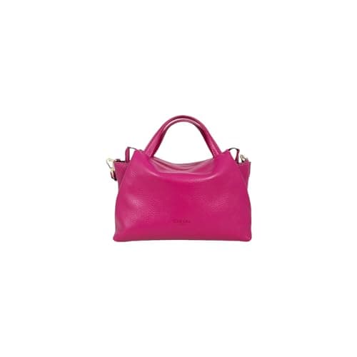 Cheval Firenze Algedi Mini Genuine Leather Handbag Made in Italy, fuchsia