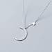 925 Collana in Argento Pendente Alla Moda Stella Luna Diamante Breve Collare Catena, FUBUKIOF, Collana in argento S925 - 1