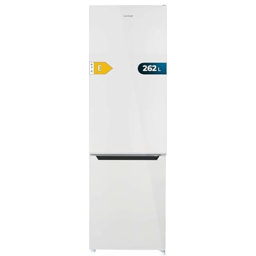 Cecotec Frigorífico Combi 2 Puertas de 262 Litros Bolero CoolMarket Combi 262 White E. 176 cm de Alto y 54 cm de Ancho, Bajo Consumo, LED Interior, Bandejas de Cristal y Control Electrónico