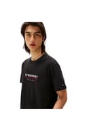 Tommy Jeans Uomo T-Shirt Maniche Corte Tee Regular Fit, Nero (Black), L - 4