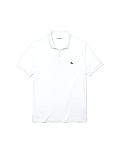 Lacoste Herren Polo-Shirt Kurzarm DH2050, Männer Polo-Hemd,2 Knopf,Regular Fit,Weiß,6