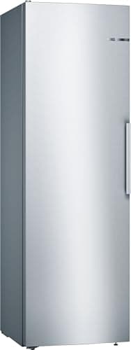 Bosch KSV36VLEP Serie 4, Frigorifero monoporta da libera installazione, ripiano estraibile per gli alimenti riposti in fondo, Luce LED, Funzione raffreddamento intensivo, Acciaio, 186 x 60 cm