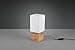 Reality Leuchten Woody R50171030 - Lampada da tavolo in legno marrone, paralume in tessuto bianco, 1 x E14, 12 x 12 cm - 2