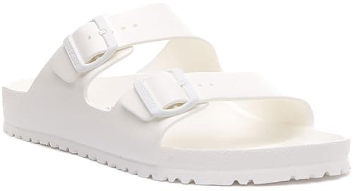 Birkenstock Herren Arizona Eva Pantoletten, Weiß, 43 EU