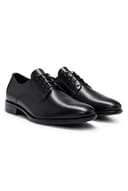 BOSS Mens Colby Derb Leather Derby Shoes with Signature Trims Size 5.5 Black - 4