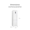 Haier HDPW5618DNPW Frigorifero Combinato 352L, No Frost Multiflow, My Zone, Humidity Zone, Inverter, Silenziatore 35dB - Bianco - 2