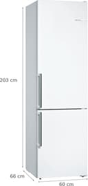 Bosch KGN39VWEQ Serie 4, Frigorifero combinato da libera installazione, Total No Frost, Cassetti VitaFresh, PerfectFit, Luce LED, Bianco, 203 x 60 cm - 2