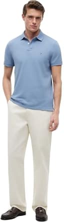 Tommy Hilfiger Herren Poloshirt Kurzarm 1985 Regular Fit, Blau (Brisk Blue), XL - 4
