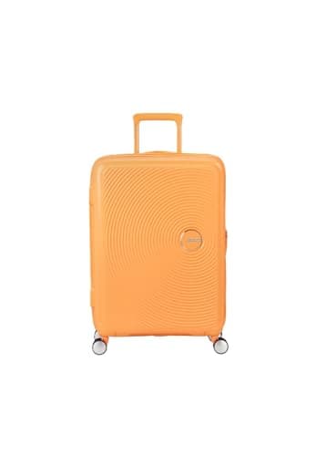 American Tourister Soundbox Trolley Espandibile, Papaya Pop, 67x46.5x29/32 cm, 71.5/81 L, Polipropilene, 4 Ruote Spinner, TSA