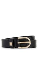 BOSS Womens Scarlet B. 2,5cm N-R Italian-leather belt with gold-tone buckle - 1