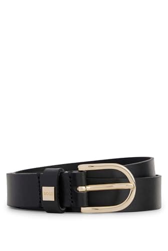 BOSS Womens Scarlet B. 2,5cm N-R Italian-leather belt with gold-tone buckle