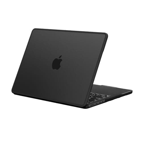 BlueSwan Cover compatibile con MacBook Pro 16 Pollici 2025 2024 2023 2021 Pro Max M4 A3186 A3403, M3 A2991, M2 A2780, M1 A2485 Bordo in TPU Cover Rigido Protettivo Antigraffio -(Bordo Nero) Nero Opaco