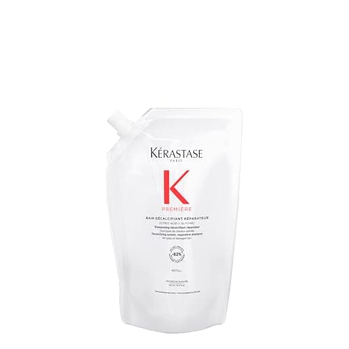 Kérastase, Première, Champú Descalcificante y Reparador, Para cabello dañado, Con Ácido Cítrico y Glicina, Sin Sulfatos, Bain Décalcifiant Réparateur, Recarga 500ml