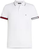 Tommy Hilfiger Polo de Manga Corta Hombre Flag Cuff Slim Fit, Blanco (White), M - 5