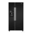 Hisense RS694N4IBE Freestanding Side-by-Side Door American Fridge Freezer 562L 91 x 178.65 x 74.3 cm (W x H x D), Black, Varnished Door, E rated - 1