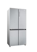 Haier Cube 83 Series 3 Freestanding American Fridge Freezer, 4 Doors, Total No Frost, E Class, Touch Display, Air Surround Technology, 467L Total Capacity, Gentle Silver, 83x65x182 cm - HCR3818ENMG - 3