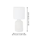 EGLO Tischlampe Bellariva, Tischleuchte, Nachttischlampe aus Keramik in Creme, Textil in Weiß, Wohnzimmerlampe, Lampe mit Schalter, E14 Fassung - 7