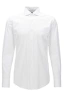 BOSS Mens Jason Slim-fit Shirt in Cotton-Blend poplin with Stretch White - 1