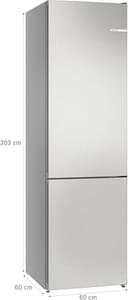 Bosch KGN392LAG Serie 4, Frigorifero combinato da libera installazione, Total No Frost, VitaFresh XXL: Spazio extra-large per i tuoi cibi freschi, PerfectFit, Luce LED, Acciaio, 203 x 60 cm - 19