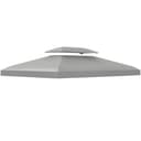 Outsunny 3x4m Gazebo Canopy Replacement, 2 Tier Top Roof UV Cover Garden Patio Outdoor Sun Awning Shelters, Light Grey (TOP COVER ONLY) - 1