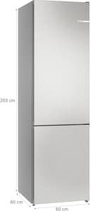 Bosch Freistehende Kühl-Gefrier-Kombination 203 x 60 cm, Serie 4, Total No Frost, VitaFresh XXL für länger frische Lebensmittel, Easy Access Shelf, Perfect Fit, Metall-Optik, KGN392LCG - 6
