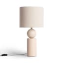 LEDKIA LIGHTING - Lámpara de Mesa Cerámica Rahma | Diseño Boho Chic | Base Cerámica y Pantalla Tela | Soporte Bombilla E27, Beige - 1