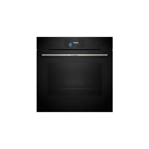 Bosch HSG7584B1 Serie 8 Smarter Forno a vapore da incasso, 60 x 60 cm, serbatoio dell'acqua da 1 l, anello di comando digitale, display TFT Pro, sensore di vapore Perfect Steam, funzione vapore Plus,