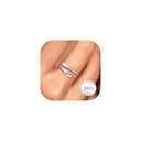 Bestyle Anillo de Plata de Ley 925 con Gotas de Agua - Anillos Ajustable Abierto con Piedra de Nacimiento para Compromiso y Boda Alianzas - 1