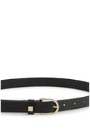 BOSS Womens Scarlet B. 2,5cm N-R Italian-leather belt with gold-tone buckle - 4