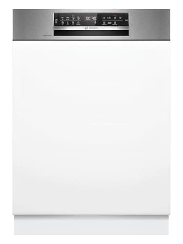 Bosch SMI6ECS12E Series 6, Smart Dishwasher, Partially Integrated, 60 cm, Cutlery Drawer, Dishwasher Made in Germany, Particularly Quiet, Strong Cleaning, Extra Drying, Program Assistant, Stainless
