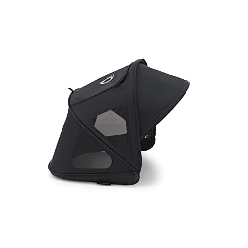 Bugaboo Dragonfly Sun Canopy with Ventilation Windows, Extendable for Extra and Optimal Sun Protection, Water-Repellent, Midnight Black