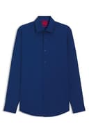 HUGO Herren Kenno Slim-Fit Hemd aus bügelleichter Baumwoll-Popeline Hellblau 39 - 1