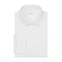 Calvin Klein Men's Non Iron Slim Fit Herringbone French Cuff Dress Shirt, White, Large - 3