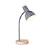 Industrial Table Lamp with Wooden Base Adjustable Farmhouse Desk Light for Bedroom Office & Living Room Gray Reading Nightstand Lamp - Modern & Stylish Design - 1