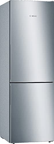Bosch KGE36ALCA Serie 6, Frigorifero combinato da libera installazione, LowFrost, Cassetti VitaFresh, Tecnologia Inverter Intelligente, Acciaio, 186x60 cm