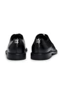 HUGO Mens Kerr Derb Derby Shoes in Nappa Leather with Embossed Logo Size 7 Black - 6