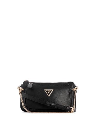 GUESS Noelle Double Pouch Crossbody, Bag Women, Negro, One Size