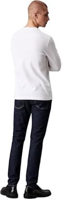 Calvin Klein Jeans Maglietta Maniche Lunghe Uomo Badge Waffle LS Tee Basic, Bianco (Bright White), M - 2