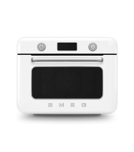 Smeg, COF01WHEU, Dampf-Kombibackofen, 10 Kochfunktionen, 33 automatische Rezepte, abnehmbarer Tank, Dampfgaren, Entkalkungsfunktion, 1800 W Leistung Weiß